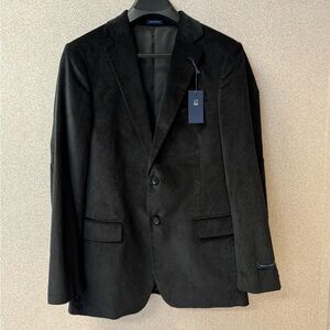 Stafford Men Size 40R Corduroy Sports‎ Coat classic fit elbow patch black